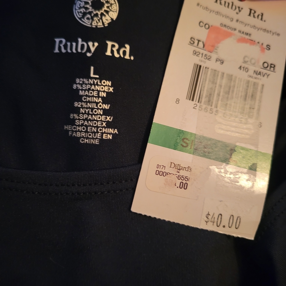 Ruby Rd. Navy Scoop Neck Tank - Picture 4 of 4